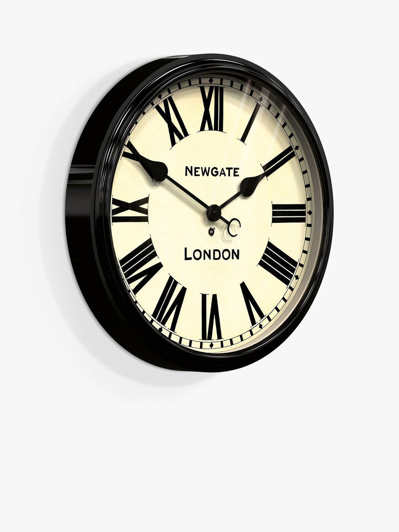 Newgate Clocks Battersby wall clock black Roman numeral 50cm, UK version