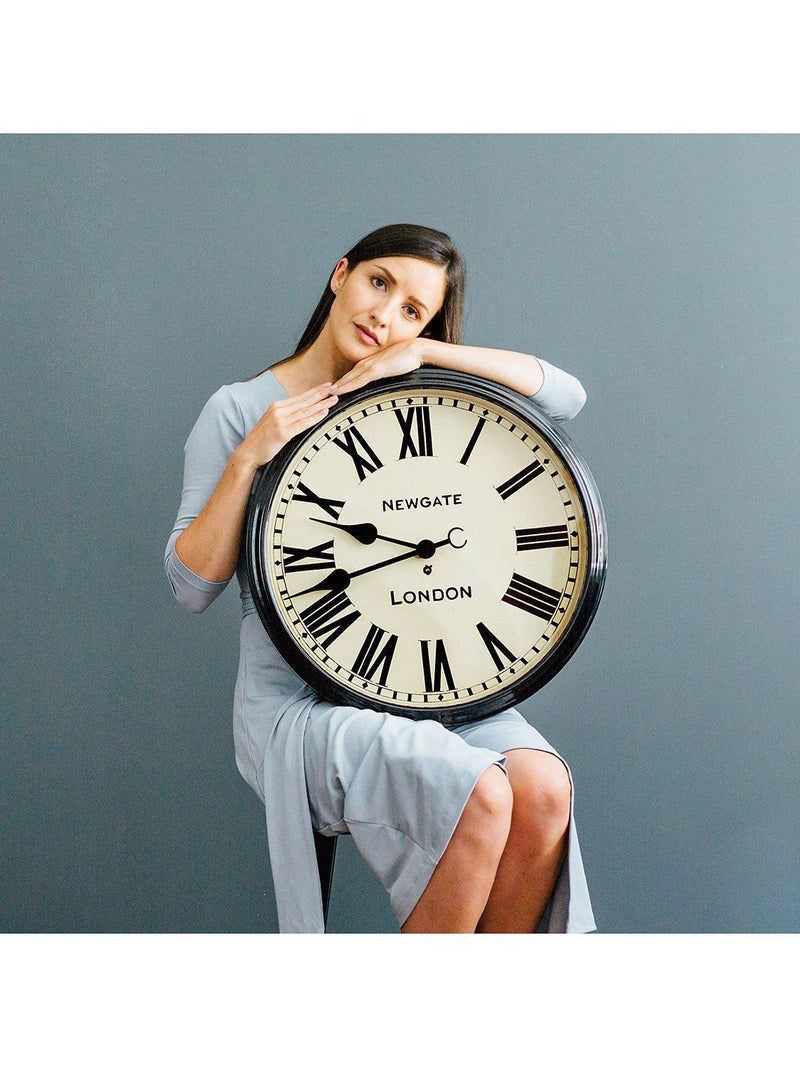 Newgate Clocks Battersby wall clock black Roman numeral 50cm, UK version