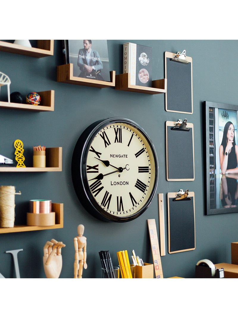 Newgate Clocks Battersby wall clock black Roman numeral 50cm, UK version