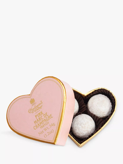 John Lewis Charbonnel et Walker Mini Pink Heart Champagne Truffles, 34g- Buy online at McGrocer