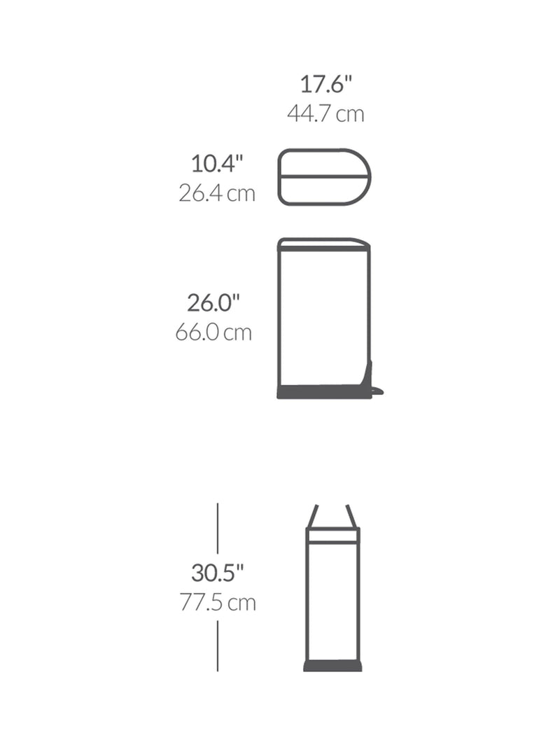 Simplehuman butterfly pedal bin brushed stainless steel 30L (British brand)