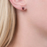 E.W Adams 9ct yellow gold garnet stud earrings, UK version