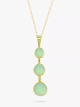 John Lewis E.W Adams Triple Opal Drop Pendant Necklace, 9ct Yellow Gold, 16 Inch Chain- Buy online at McGrocer