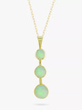 E.W Adams triple opal drop pendant 9ct gold (British brand)