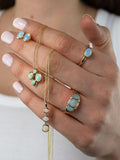 E.W Adams triple opal drop pendant 9ct gold (British brand)