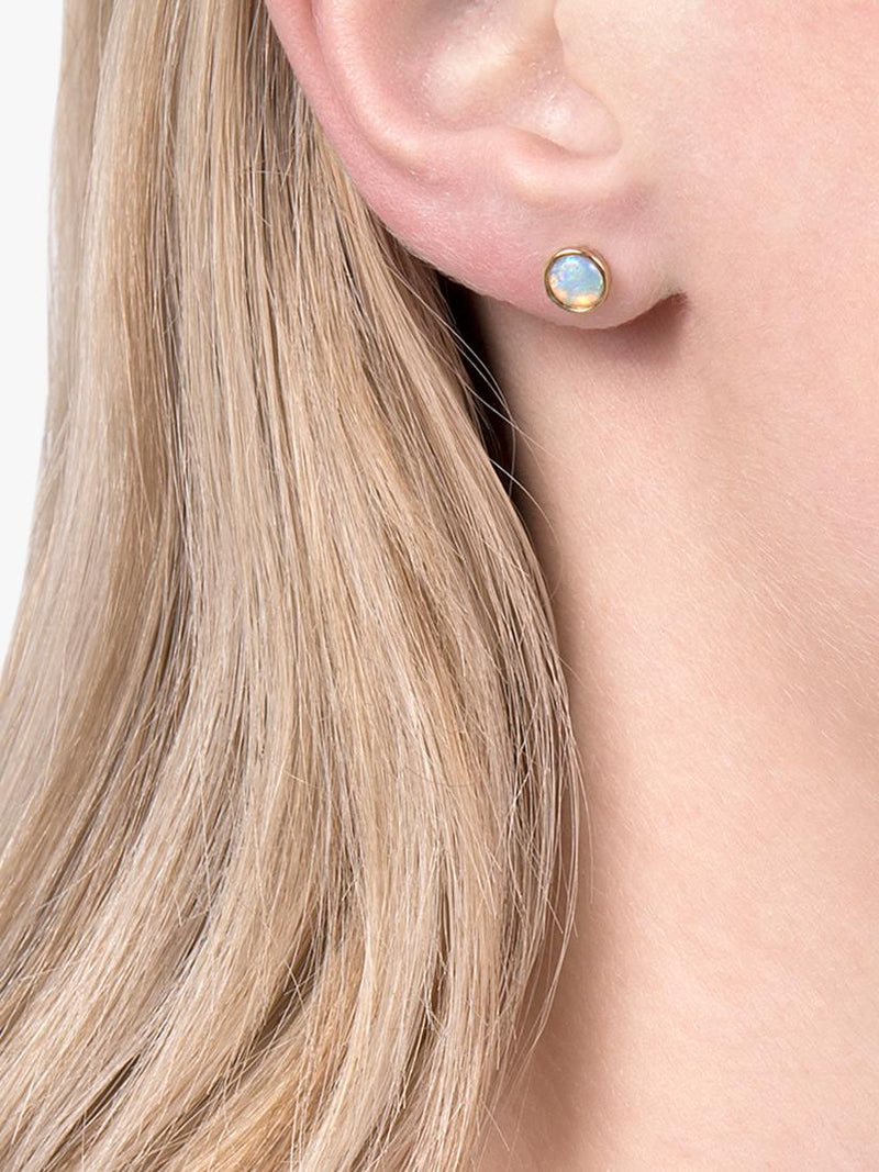E.W Adams opal stud earrings 9ct yellow gold - British product