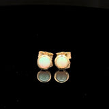 E.W Adams opal stud earrings 9ct yellow gold - British product
