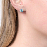 E.W Adams aquamarine stud earrings 7mm (British brand)