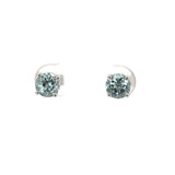 E.W Adams aquamarine stud earrings 7mm (British brand)