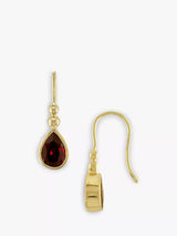 John Lewis E.W Adams 9ct Yellow Gold Garnet Bead Drop Earrings 2cm- Buy online at McGrocer