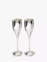 John Lewis Culinary Concepts Hammered Champagne Flutes, Set of 2- Buy online at McGrocer