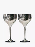 Culinary Concepts hammered wine goblets silver pair, imported from the UK