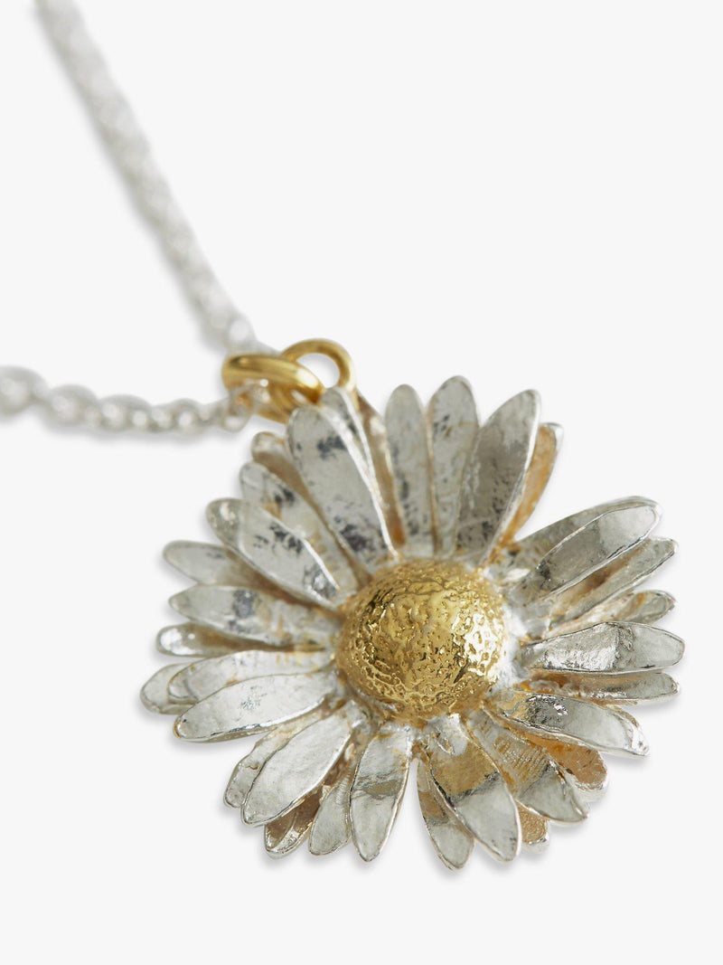 Alex Monroe daisy pendant necklace silver gold 41cm (British brand)