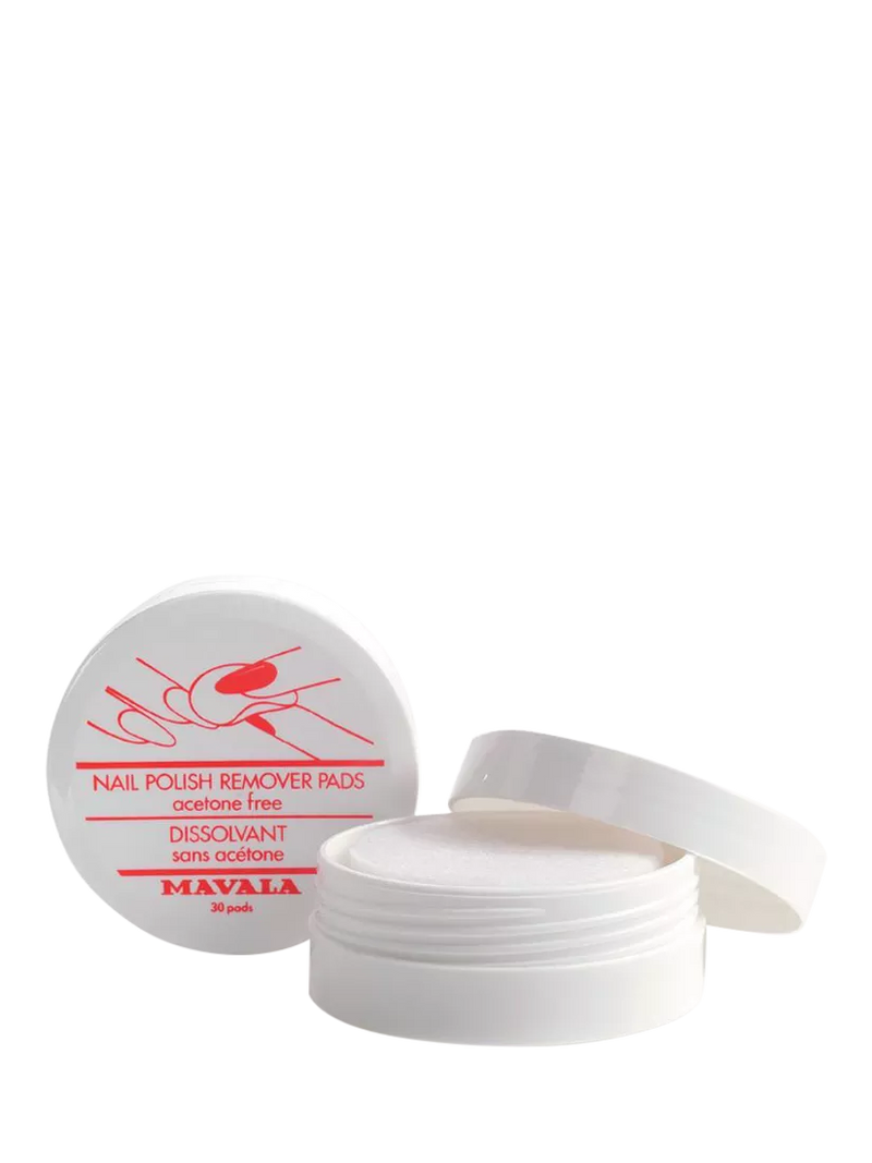 Mavala nail polish remover pads 30-pack (British brand)