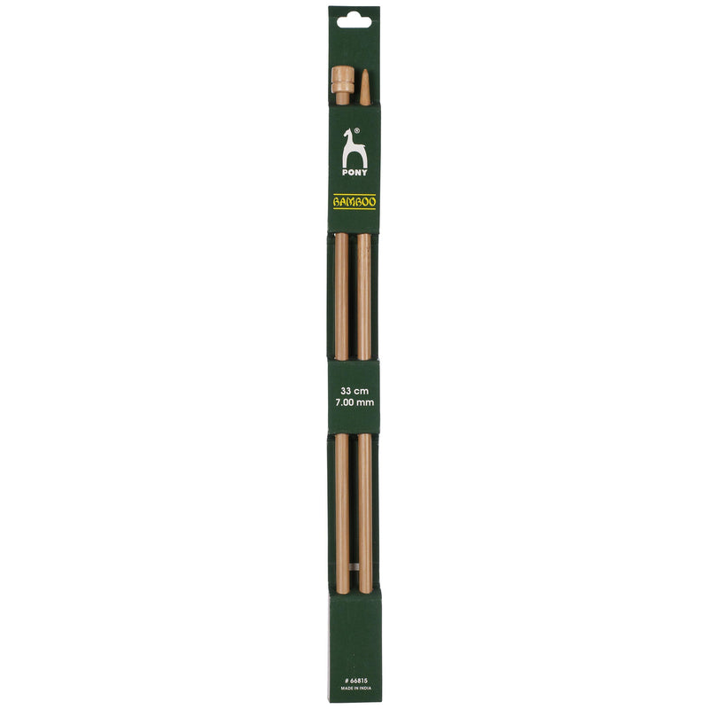 Pony bamboo knitting needles pack of 2 33cm 4mm, UK version