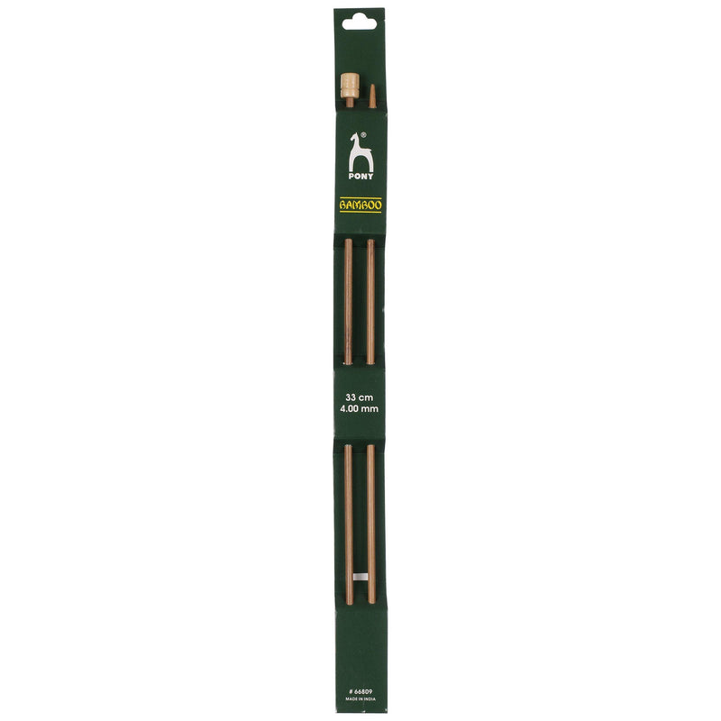 Pony bamboo knitting needles pack of 2 33cm 4mm, UK version