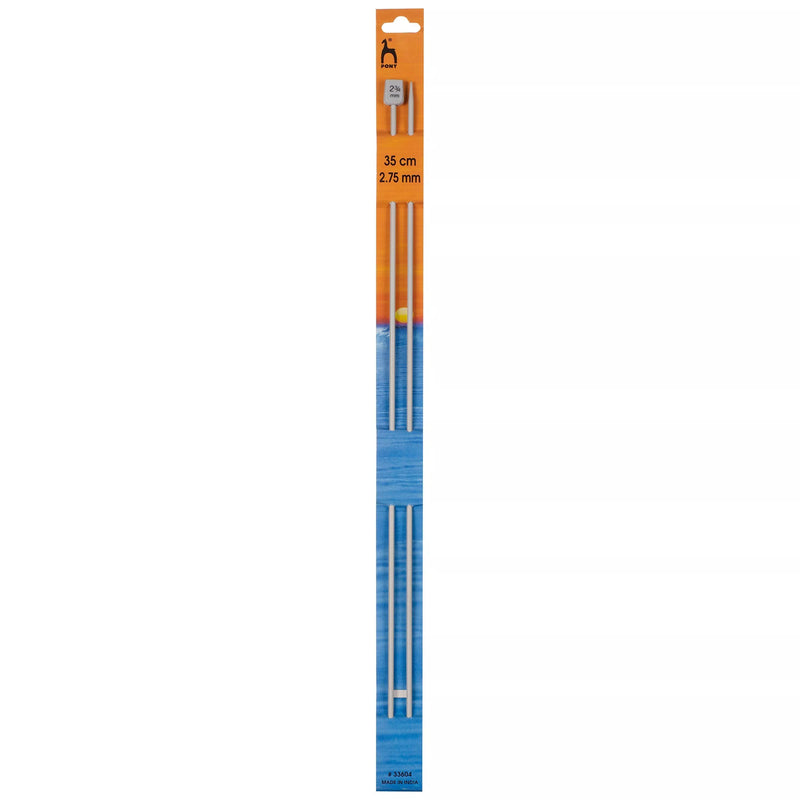 Pony 35cm knitting needles pack of 2 2.75mm grey (British brand)