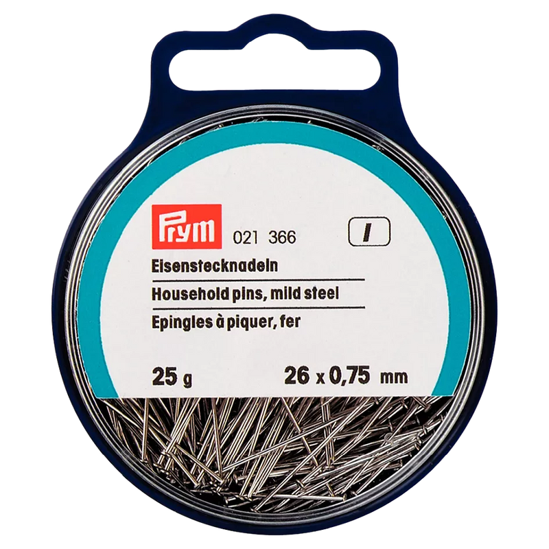 Prym household pins silver 26mm 25g tub, UK version