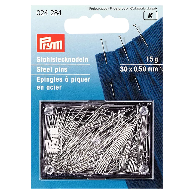 Prym Super Fine Hard Steel Pins, 15g