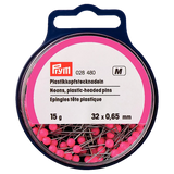 Prym neon plastic head pins 0.60x32mm 15g tub, UK version
