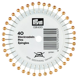 Prym gold pearl head pins 38mm 40-pack (British brand)