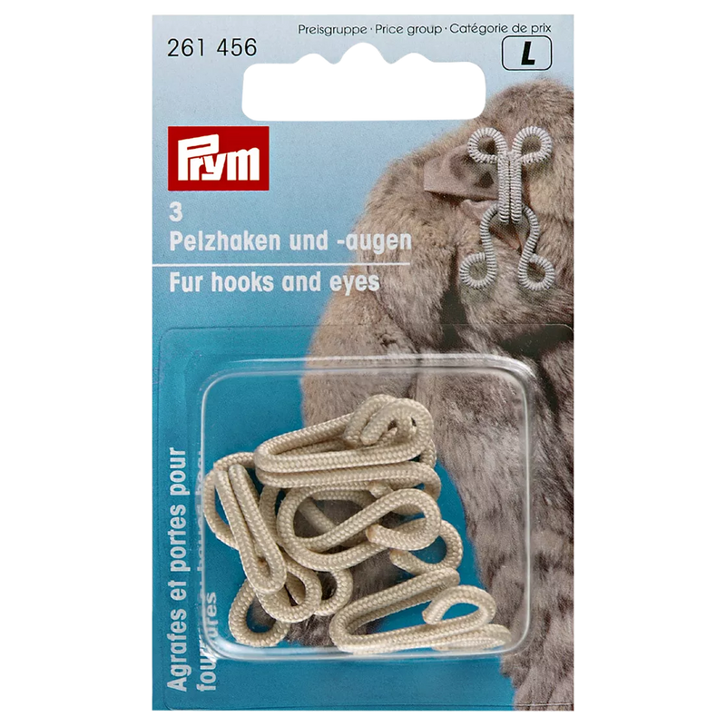 Prym faux fur hook and eye clasps, imported from the UK