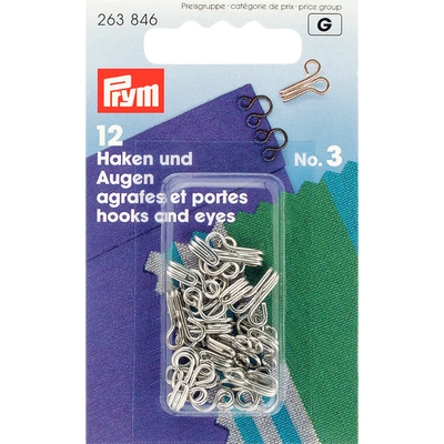 John Lewis Prym Dressmaking Hooks and Eyes Fasteners Pack of 12- Buy online at McGrocer
