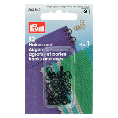 John Lewis Prym Brass Hooks And Eyes, Black- Buy online at McGrocer