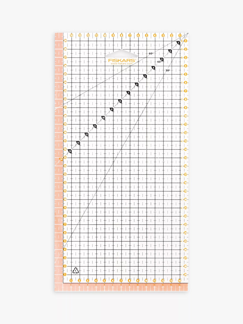 Fiskars transparent acrylic ruler for quilting 15x30cm, UK version