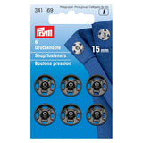 John Lewis Prym Sew-On Metal Snap Fasteners 15mm Pack of 6 Black- Buy online at McGrocer