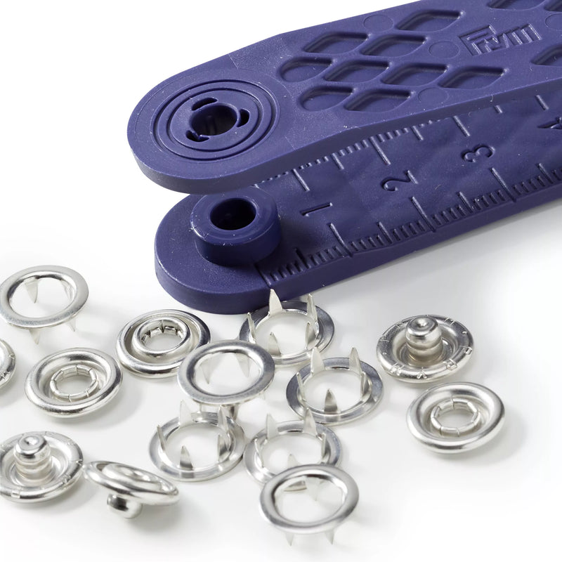 Prym brass press fasteners silver 10mm, imported from the UK