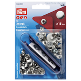 John Lewis Prym Brass Anorak Press Fasteners Silver 15mm Pack of 10- Buy online at McGrocer