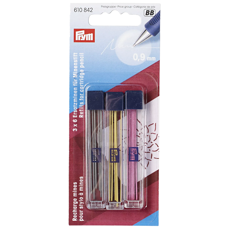 Prym cartridge pencil refills 9mm for fabric marking, imported from the UK