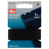 Prym Cotton Tape Black household repair (British brand)