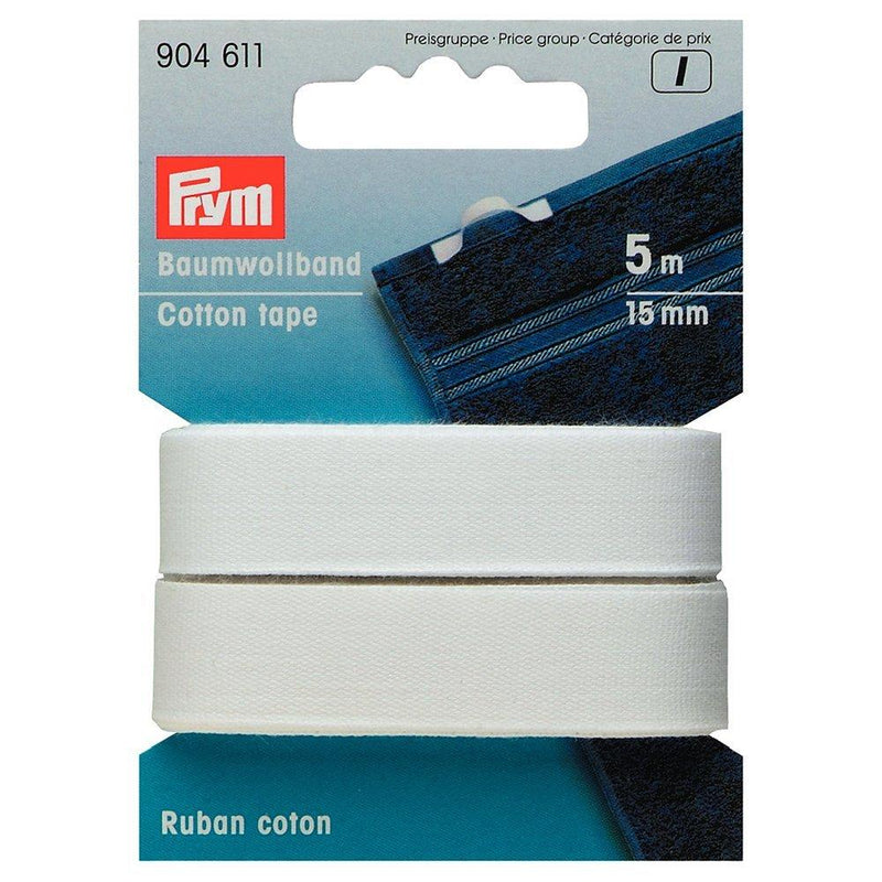 Prym cotton tape white, UK version