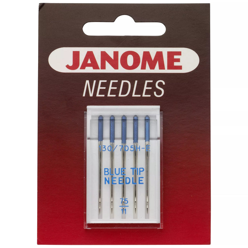 Janome blue tip sewing needles size 11 pack of 5, imported from the UK