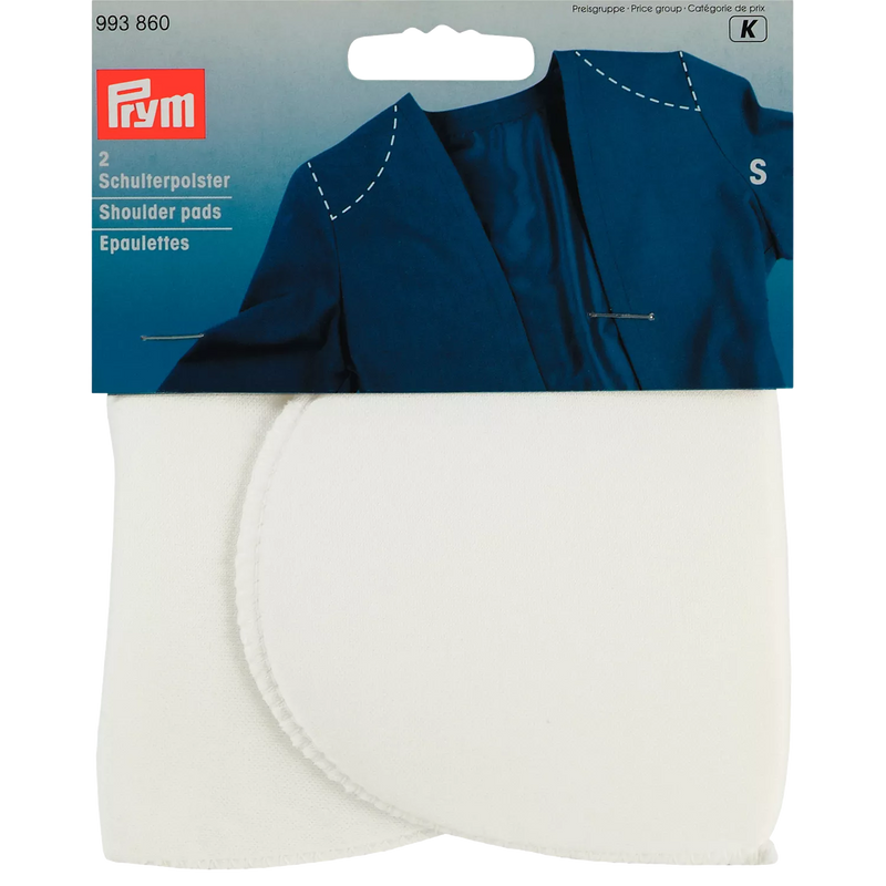 Prym set-in shoulder pads white 1 pair (British brand)