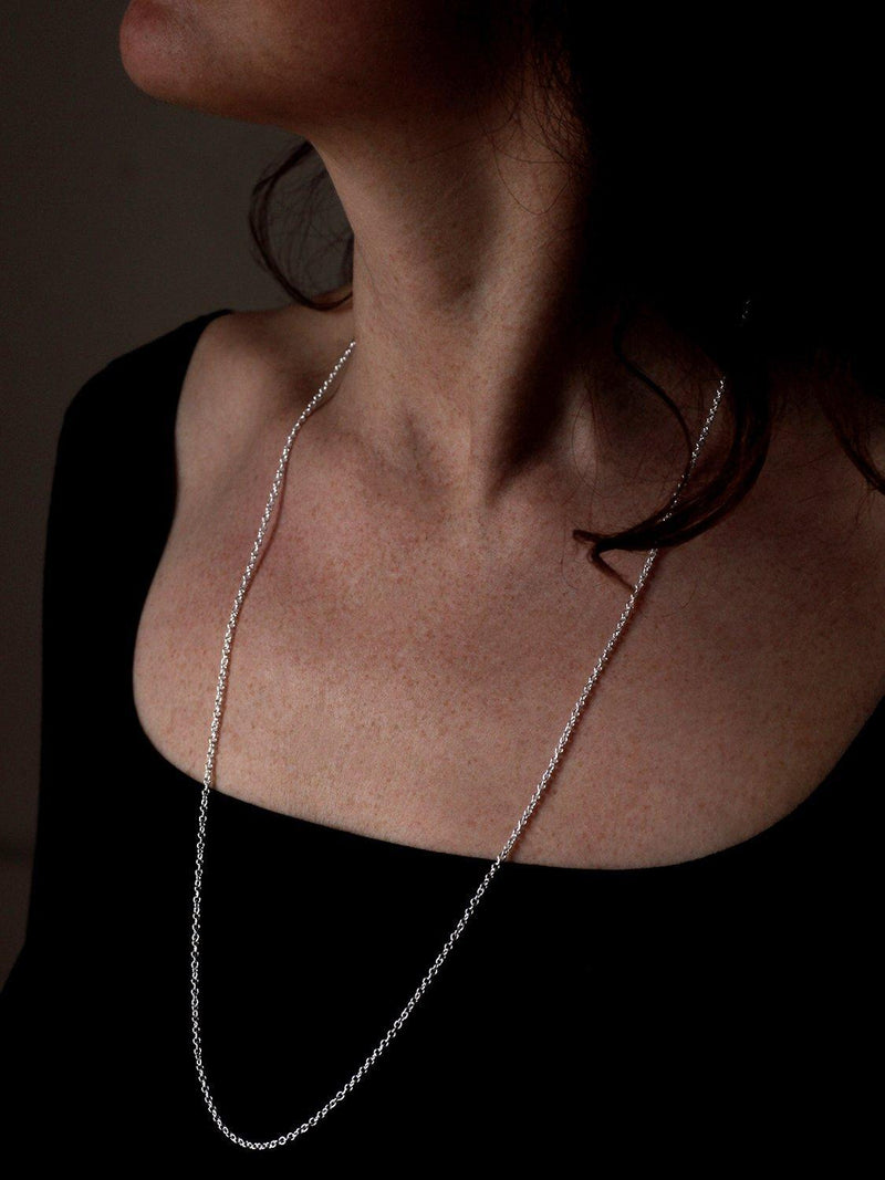 Nina B silver trace chain necklace 75cm, UK version