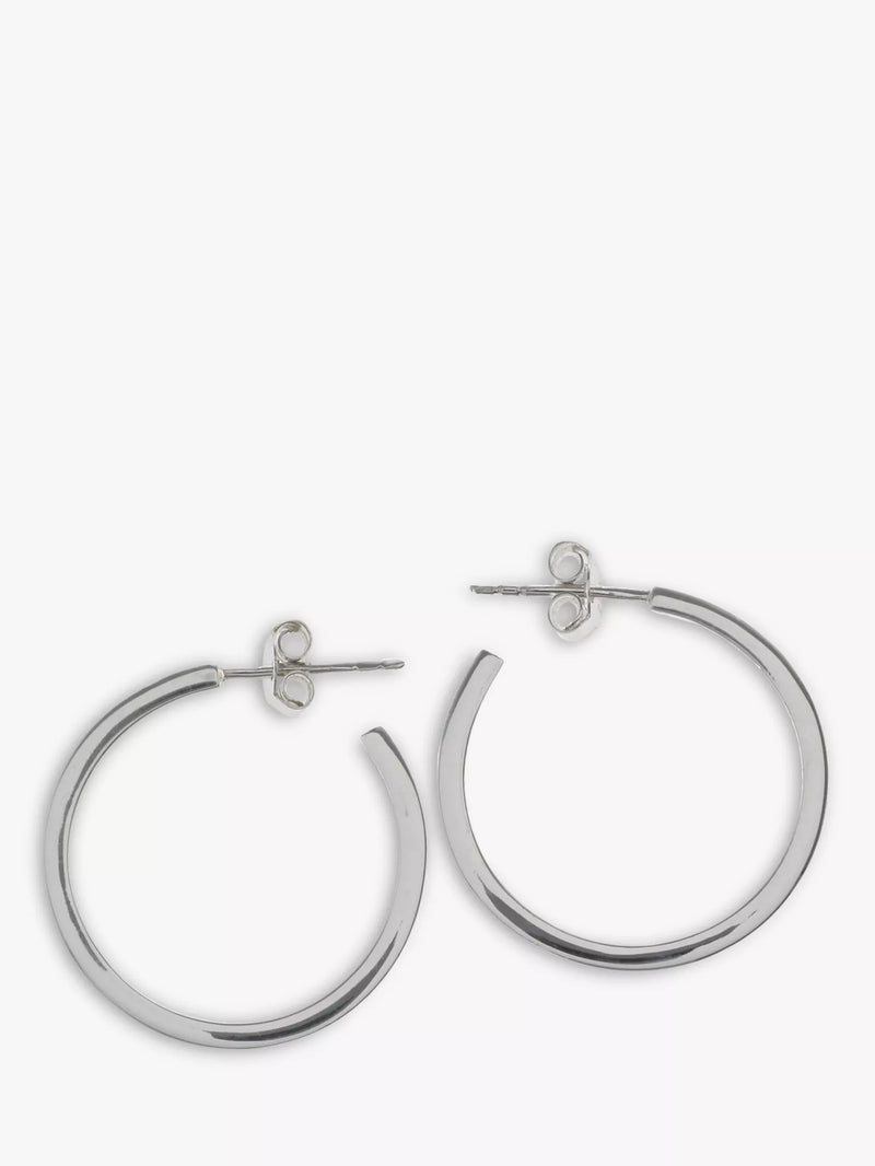 Nina B sterling silver hoop earrings 3cm diameter, imported from the UK