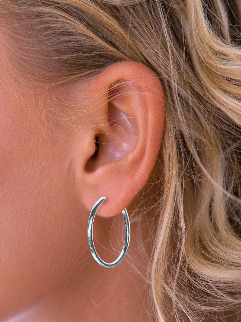 Nina B sterling silver hoop earrings 3cm diameter, imported from the UK