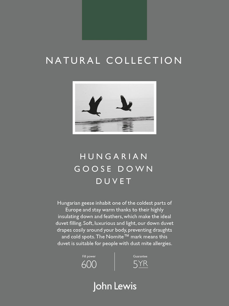 John Lewis Hungarian goose down 3-in-1 duvet single (British brand)