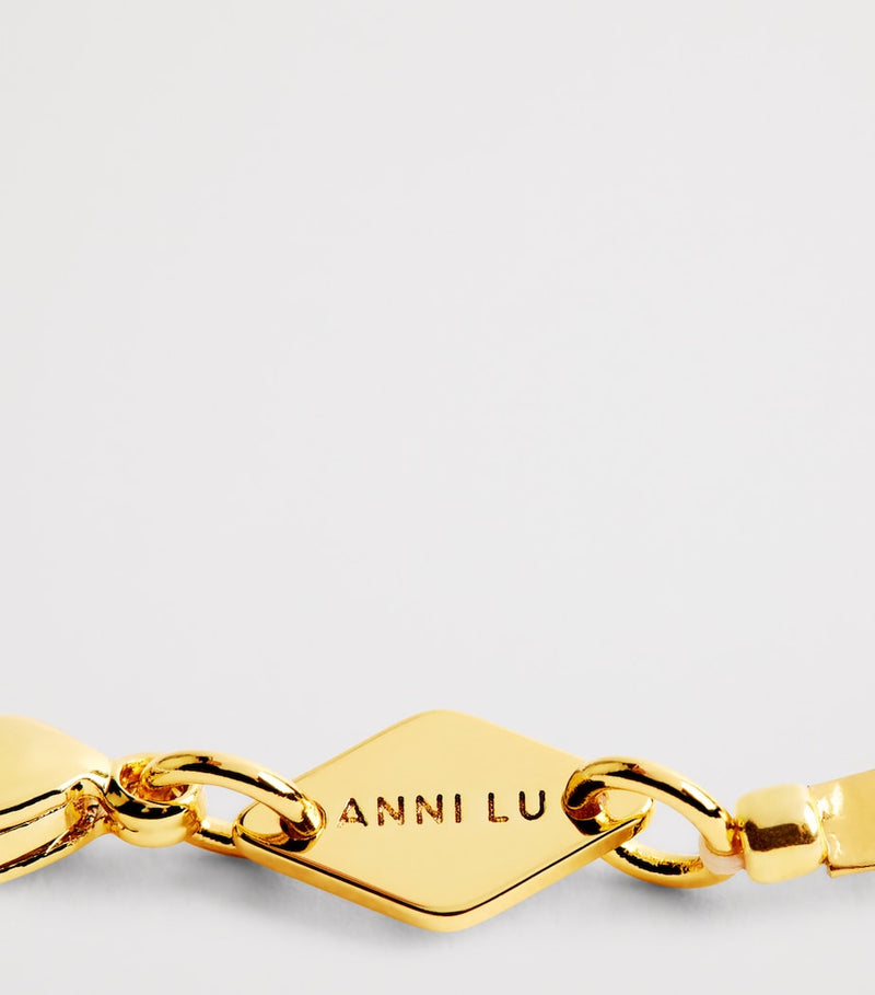 Anni Lu gold-plated beaded bracelet 16.5cm, UK version