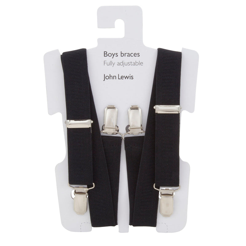 John Lewis Boy adjustable braces for boys, black, one size, UK version
