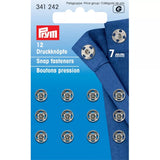 Prym sew-on fasteners pack of 12 9mm silver, imported from the UK