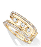Messika Move 10th Birthday yellow gold diamond ring 0.79ct (British brand)
