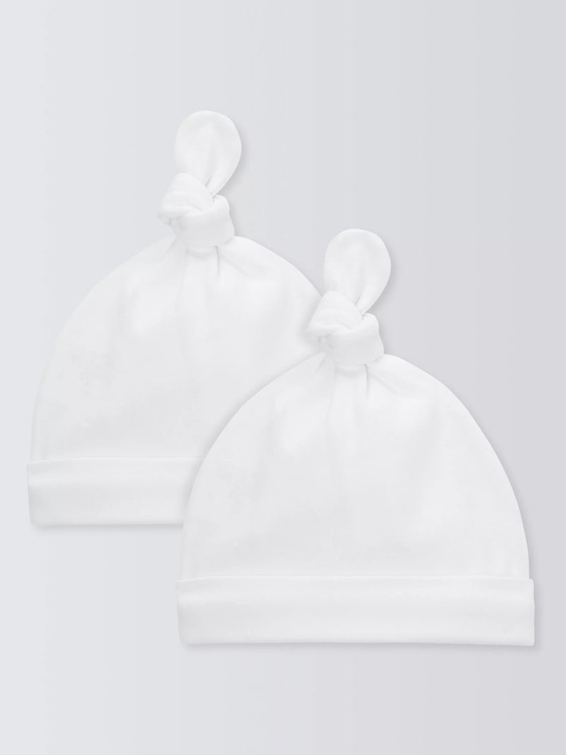 John Lewis baby cotton hat pack of 2 white - British product