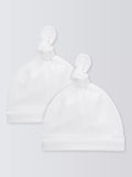 John Lewis baby cotton hat pack of 2 white - British product