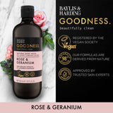 Baylis & Harding Goodness Rose & Geranium Natural Body Wash 500ml