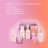 Baylis & Harding luxury travel gift set with jojoba vanilla almond oil, UK version