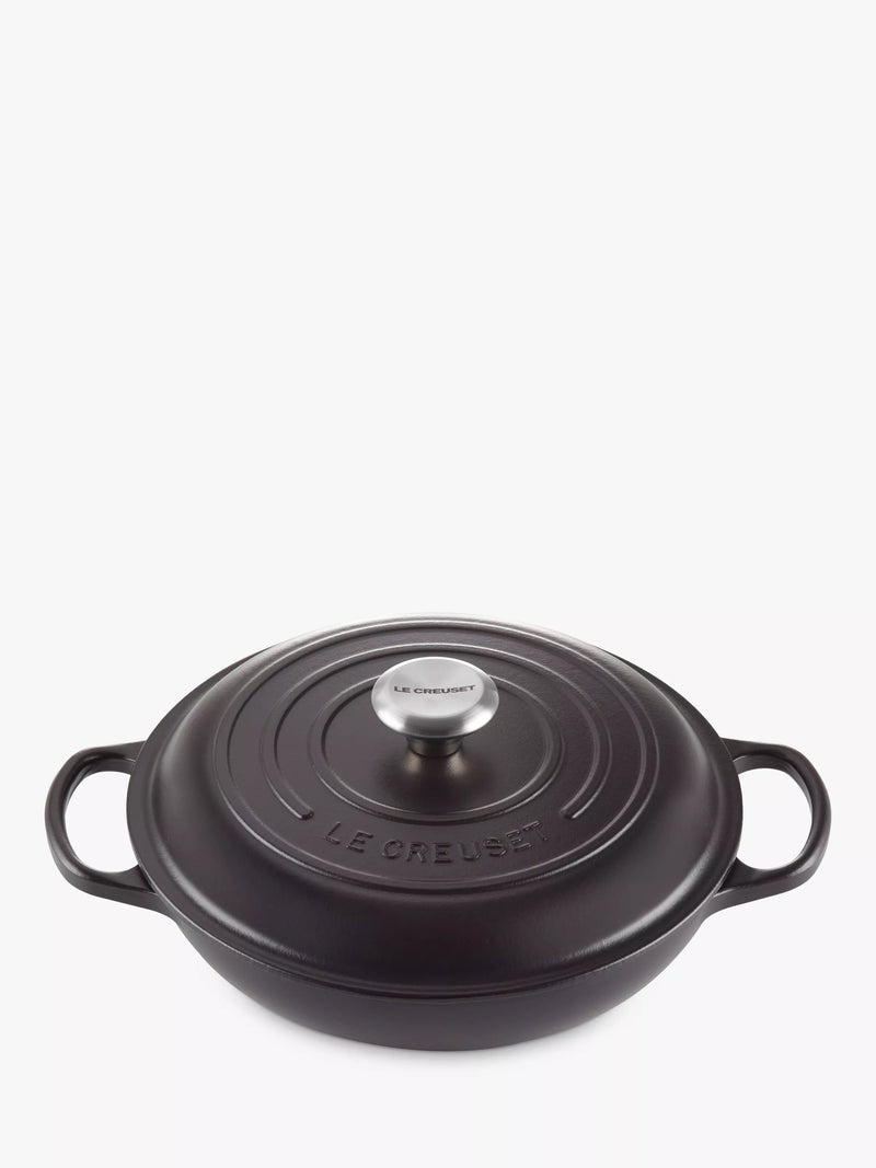 Cast Iron Shallow Casserole Dish in Volcanic Finish